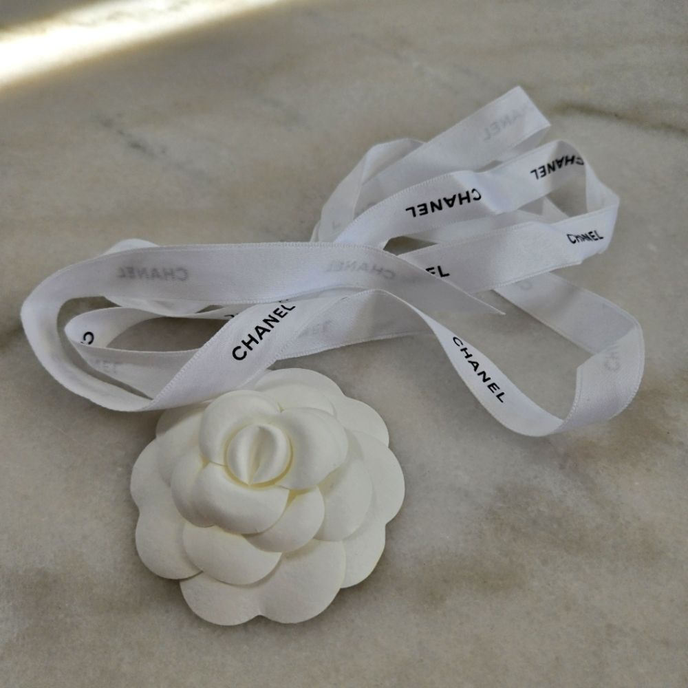 CHANEL Ribbon and Camellia Flower